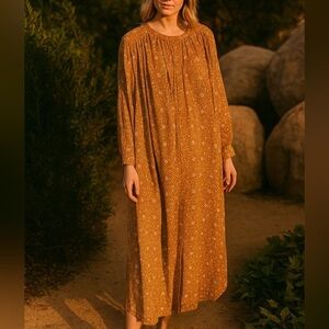 Sissel Edelbo Vintage Mixed Fabric Upcycled Maxi Kaftan Flowy Breezy Travel